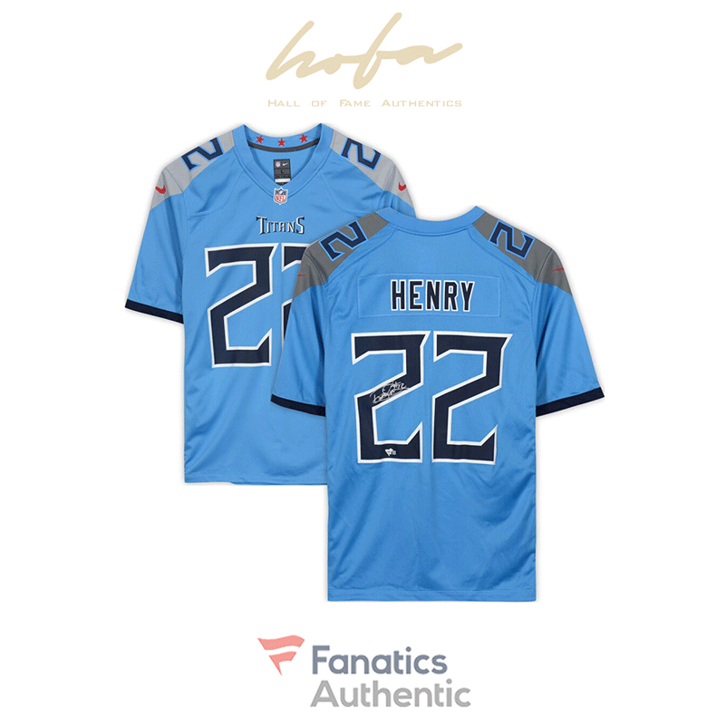 Derrick Henry Tennessee Titans Autographed Light Blue Nike Game Jersey