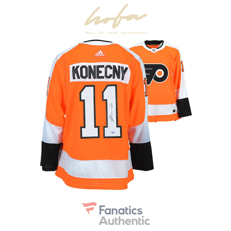 Travis Konecny Philadelphia Flyers Autographed Orange Adidas Authentic Jersey | Hall of Fame 