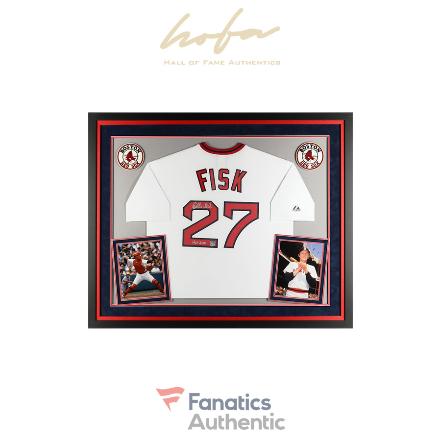 Carlton Fisk Boston Red Sox Deluxe Framed Autographed Majestic