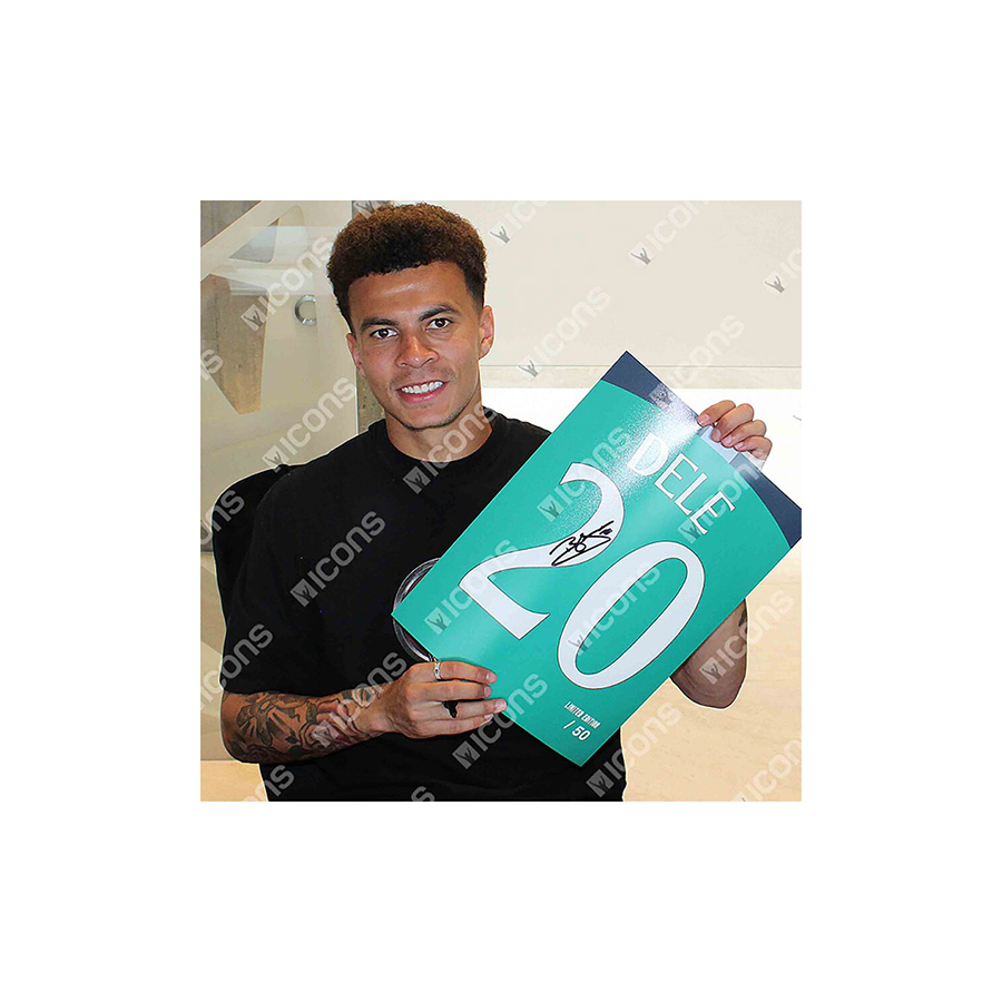 Dele Alli Tottenham Hotspur Autographed 16″ x 12″ 2019 Number 20 Third