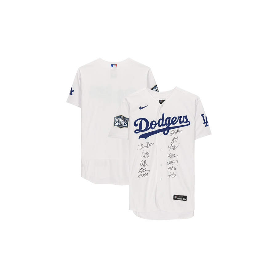 Los Angeles Dodgers Autographed 2020 MLB World Series Champions Nike White  Authentic World Series Logo Jersey with at least 12 Signatures - Limited